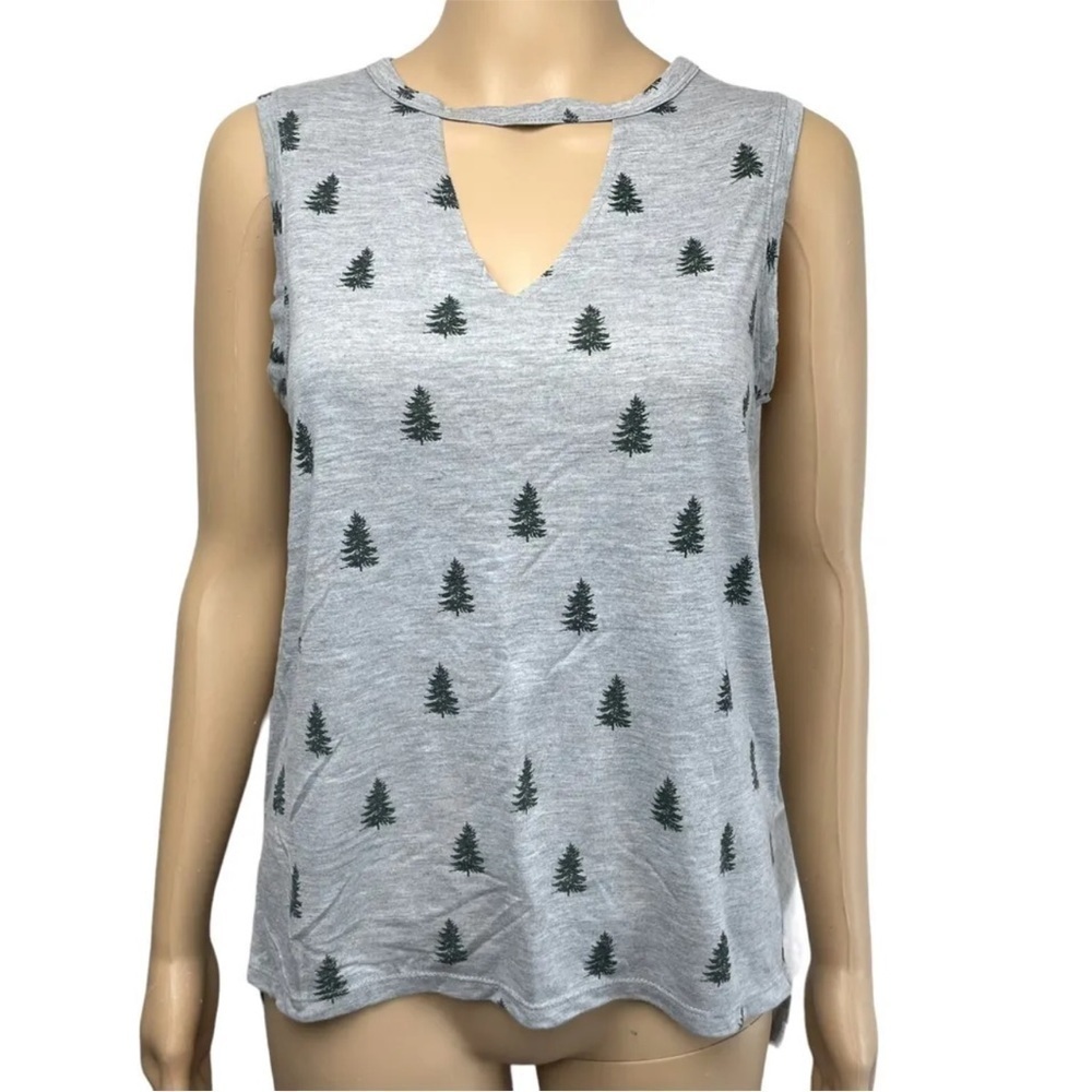 New Grayson Threads Hello Gorgeous Pine Tree Tank Top Size XL Gray BNWT
